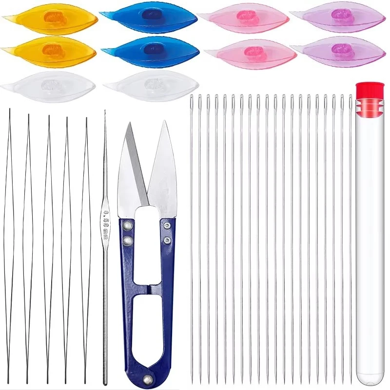 Practical Tatting Shuttle Kit Sewing Needles Beading Needles Small Scissros Sewing Tools Accessories Set