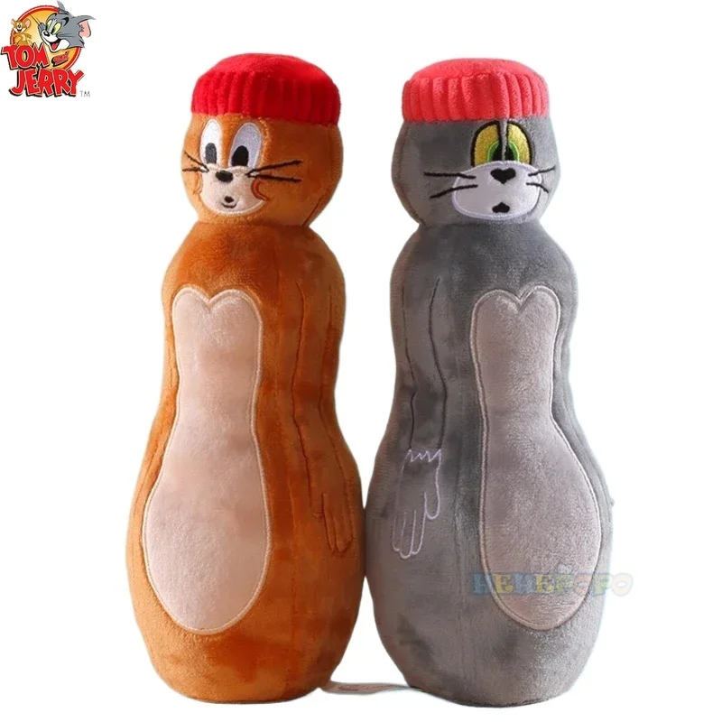 Cartoon 25cm Soda Bottle Tom and Jerry Peluches Funny Creative Plush Toy Cute Cat Mouse Stuffed Doll for Kids Gift