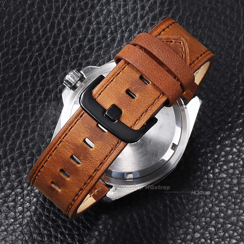 20mm 22mm Leather Strap for Samsung Galaxy Watch 7/6/5/4 40 44mm Gear Band Vintage Bracelet for Xiaomi for Casio 18mm 24mm Band