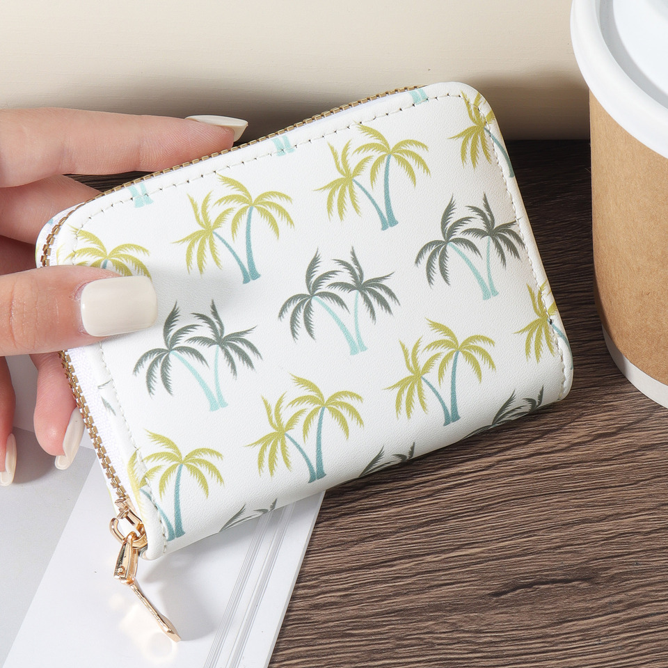  New Women's Card Case, Short Zippered Wallet, Credit Card Holder Zippered Card Case, Women's Short Wallet 