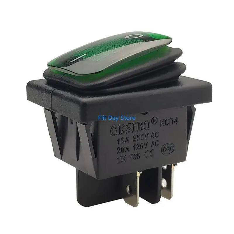 F92C 4/6 PIN KCD4 Switches 2/3 SPST تبديل التبديل مفتاح مفتاح الروك مع LED للسيارات الصناعية
