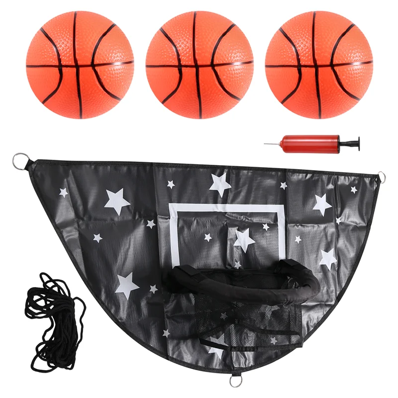 B93B-Trampolino Set canestro da basket Mini canestro da basket per bambini Accessorio da basket con protezione solare impermeabile