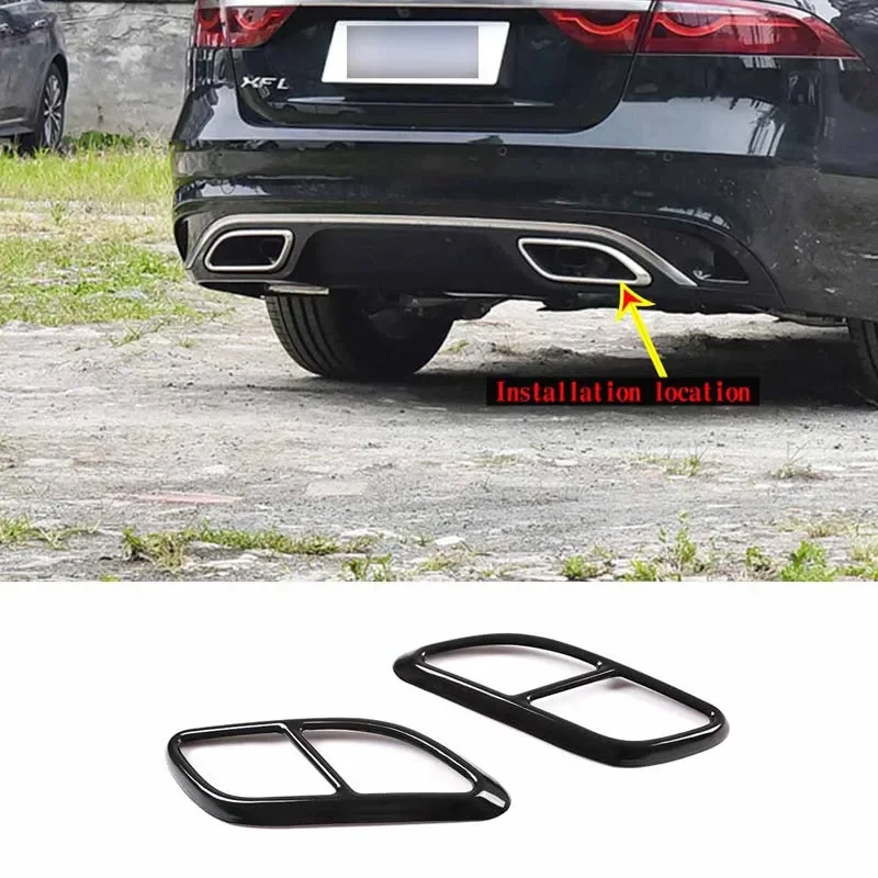 

For 2021 Jaguar F-PACE/XFL stainless steel car four-out tail throat decorative frame cover sticker car exterior accessories