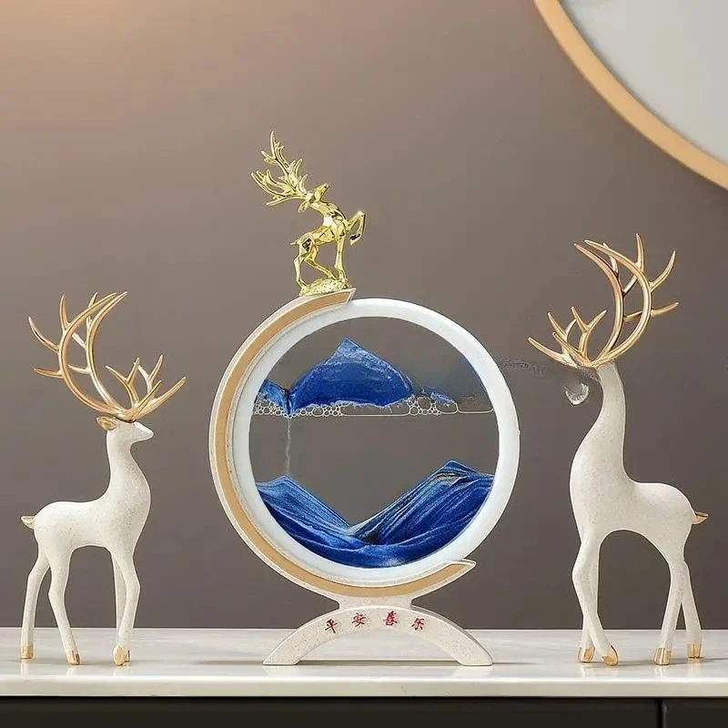 

Картина «Песочные часы», теплое украшение для дома, гостиная, винный шкаф, ТВ-шкаф, украшение в виде оленя, движущийся подарок на новоселье