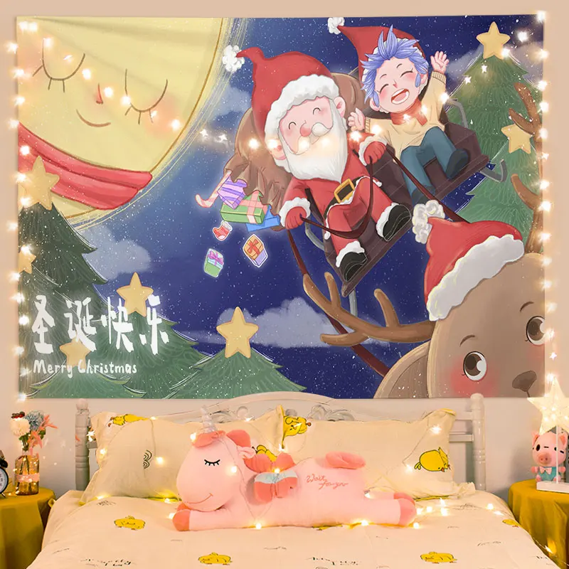 Christmas Home Decorations Wall Hanging Tapestry For Home Party Decor Bedside Atmosphere Setup Room Background Painting 2025 New