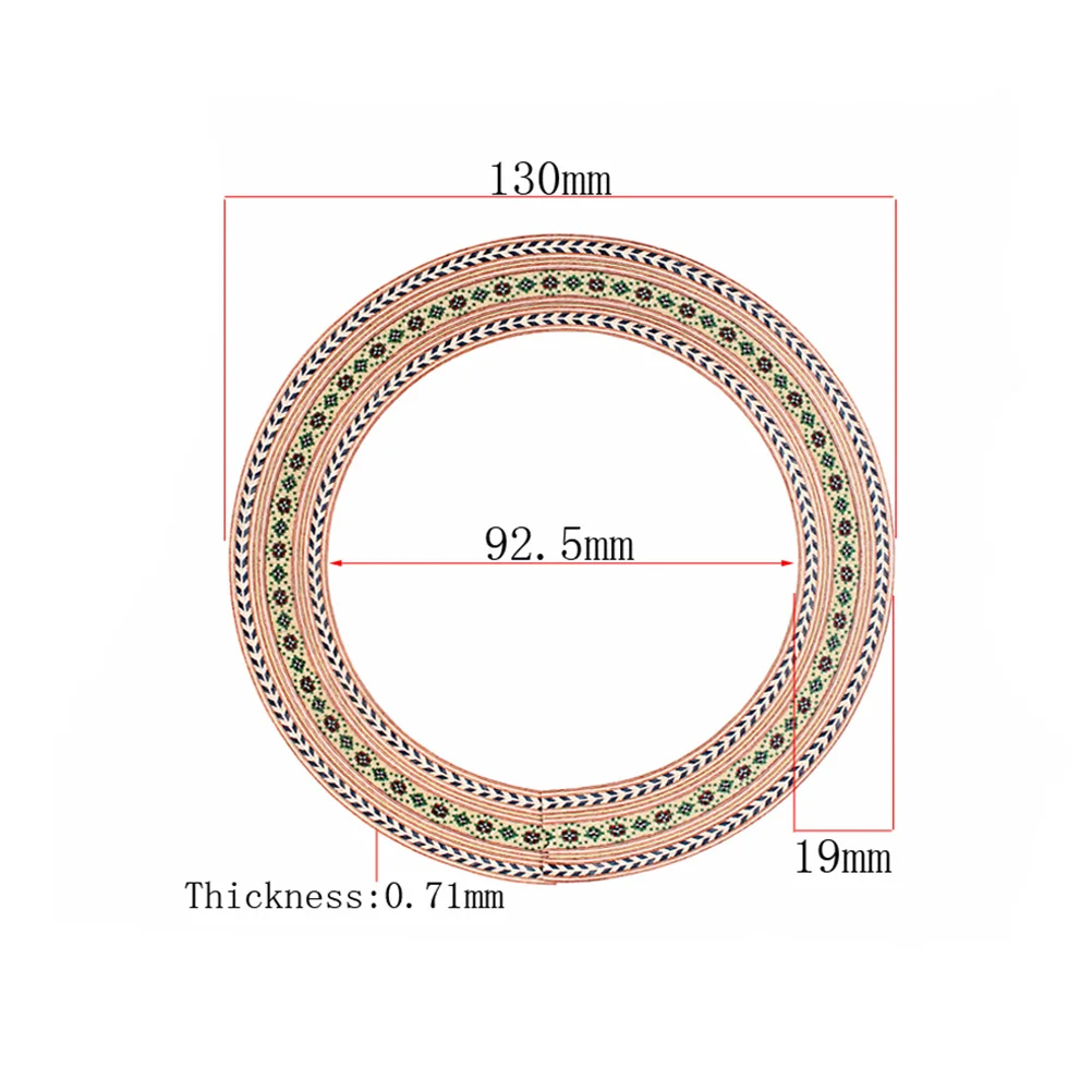 

Wooden Guitar Rosette Curved Strips 92.5mm Easy Apply Remove Sound Hole Decal Inlay Guitar Decals Sound Hole Decal