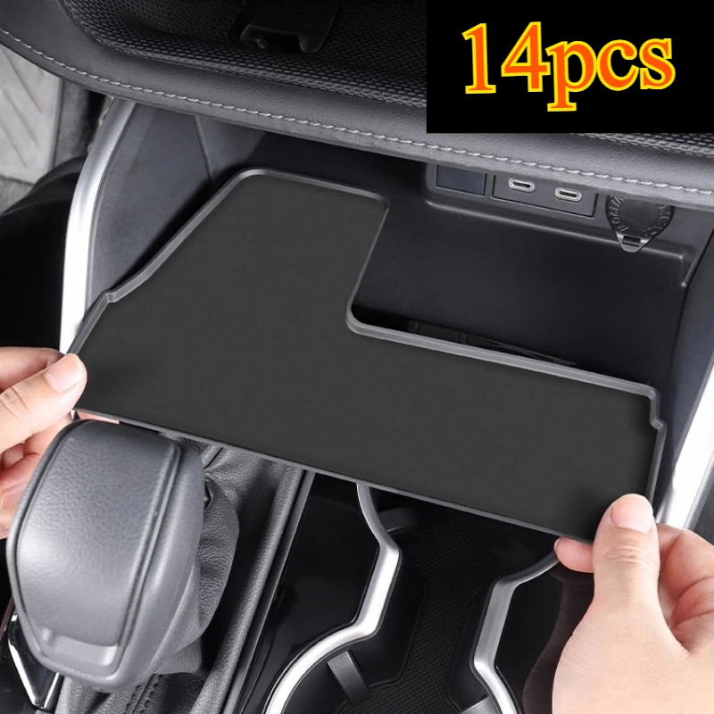 

For Toyota Highlander/Crown Kluger 2024: 14-Piece Eco TPE Interior Set - Custom Storage Trays + Door Pocket Liners (OEKO-TEX)​​