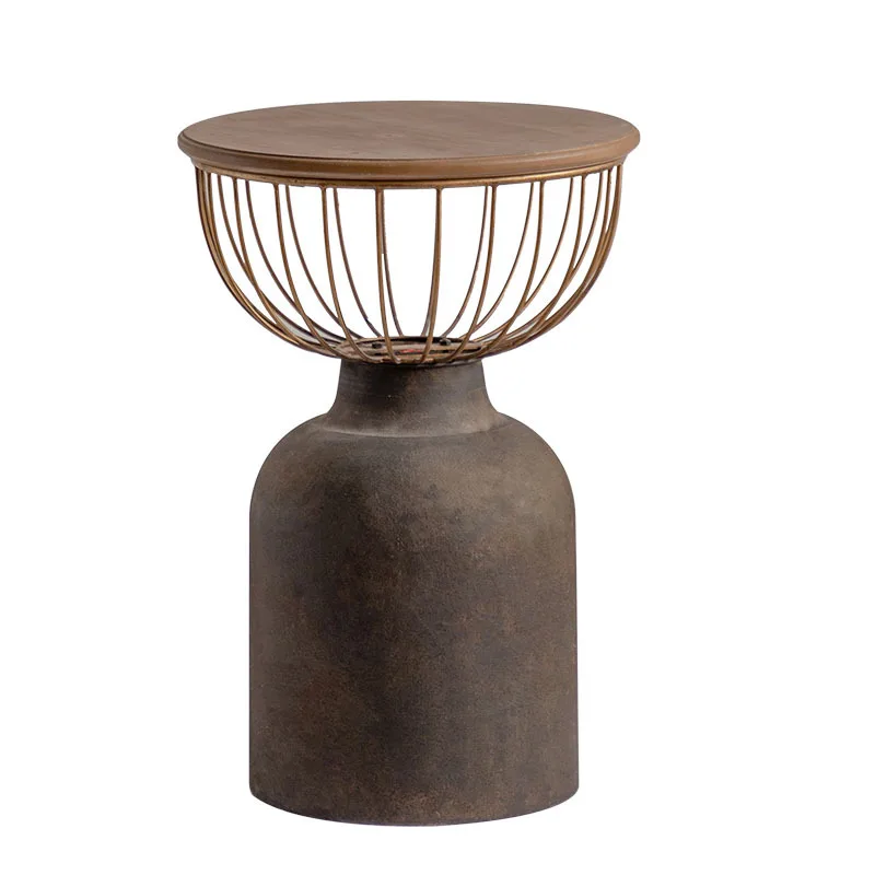 

American retro and old-fashioned, living room sofa small coffee table, homestay balcony casual coffee, table small