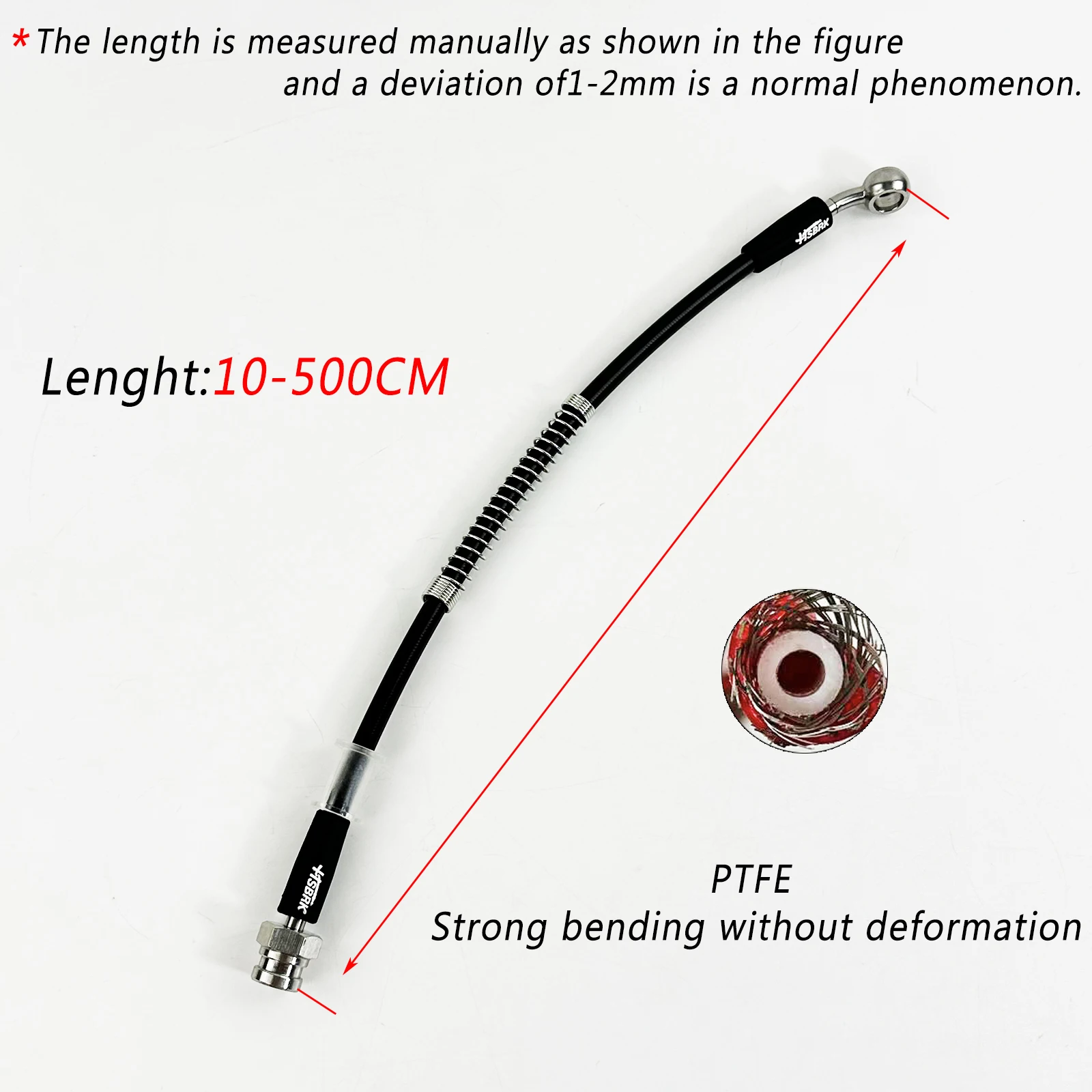 0 °/28 °/90 ° 10-500cm M10 * 1.0MM motorcycle/car PTFE hydraulic brake hose brake pipe steel joint suitable for Yamaha