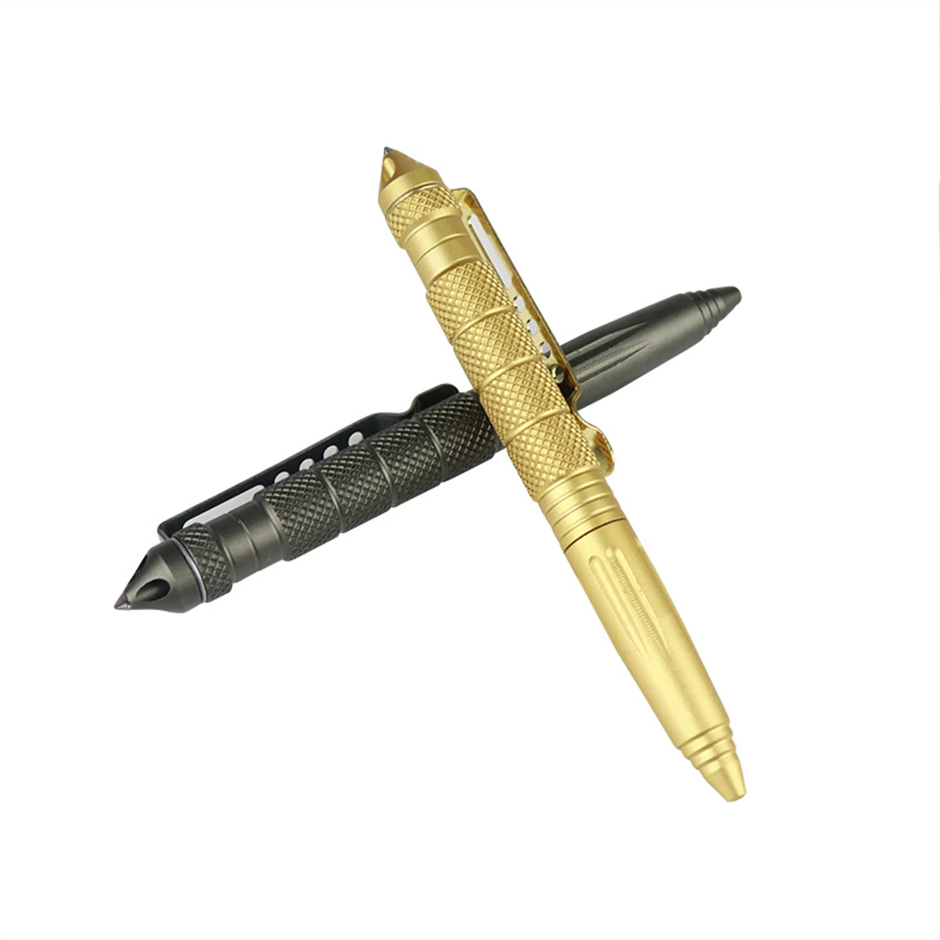 Defesa Tactical Aviation Pen, Alumínio, Anti-Skid, Militar Glass Breaker, EDC, Ferramentas ao ar livre, Selfe, 2 Pcs