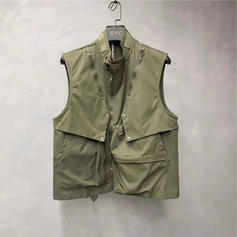 HKSH Spring Summer New Men's Tide Dark High Street Fashion Vest Safari Style Trendy Sleeveless Jacket Chic Ins Waistcoat HK24479