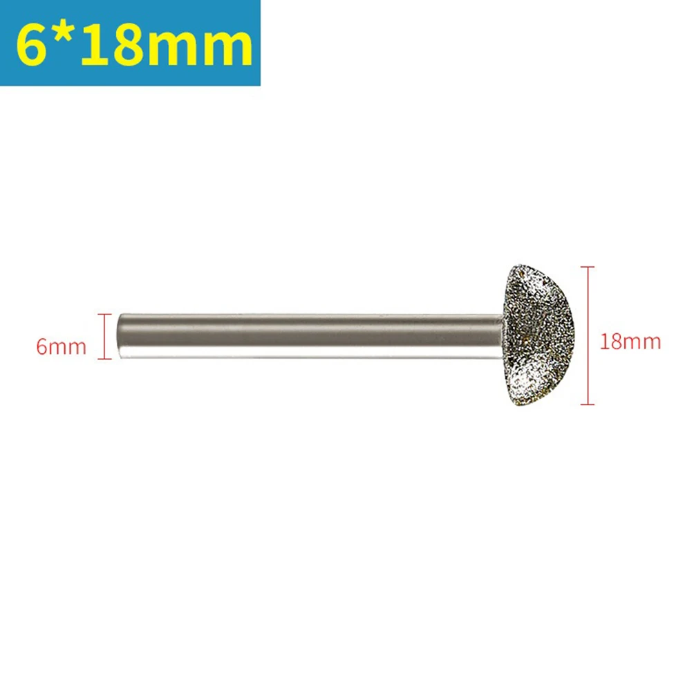 그라인딩 비트 연마 헤드, 다이아몬드 버링 조각 비트, 6mm 생크, 조각 연마 회전 공구 연마기 액세서리, 1 PC