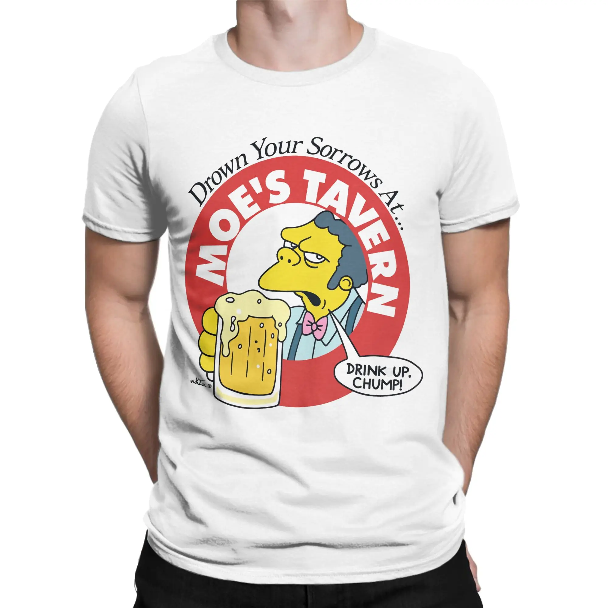 Men's T Shirts S-Simpsons  Humor Tees Short Sleeve Crew Neck T-Shirt 100% Cotton Gift Idea Tops