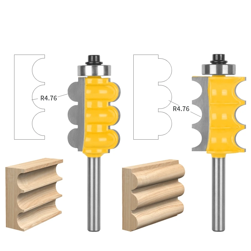 Nxwind Multi-Fluting Bit Triple Bead Router Bit Carbide Snijders Houtbewerking Frees Voor Hout Bit Gezicht Mill End molen