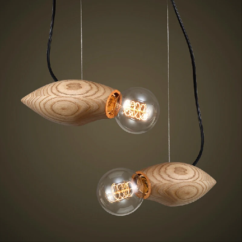 Imagem -03 - Honeybee Wood Pendant Light Modern Fixture Home Decor Sala de Jantar Quarto Bird Shape Lamp Lâmpada E27