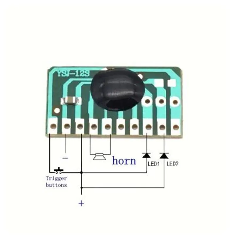 1PCS 5PCS 12 children's songs, music module YSJ-12S dual tone 12 English music with LED scintillation module