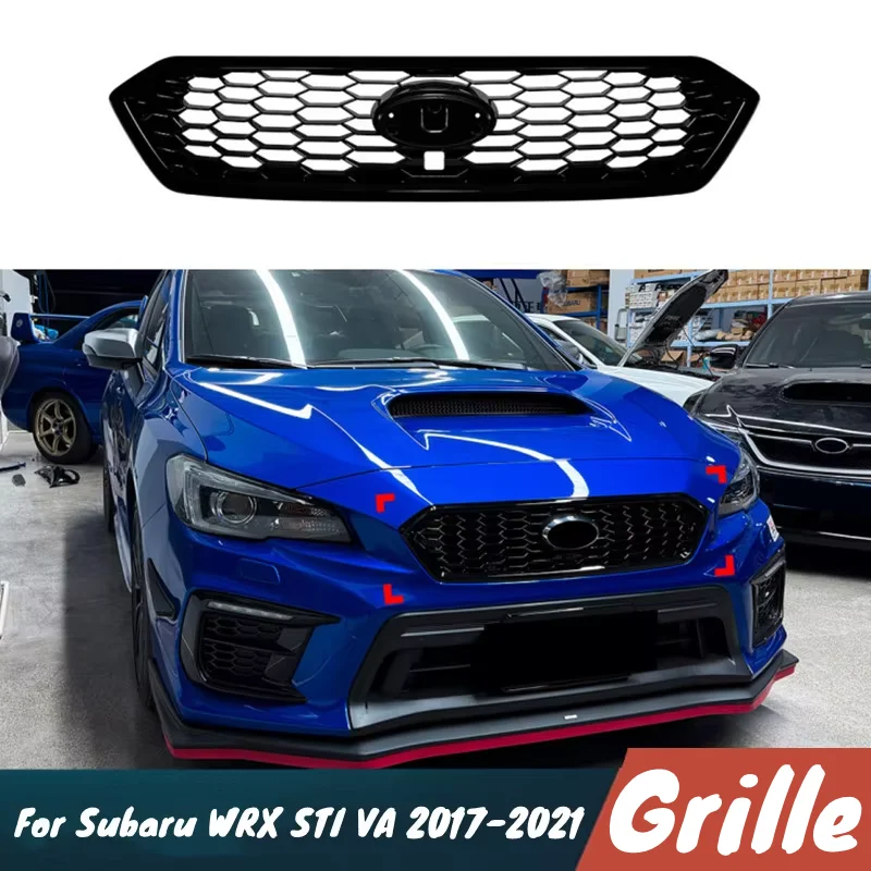 For Subaru WRX STI VA 2017-2021 Car Front Bumper Lower Mesh Grill Grille Cover Trim Body Kit Exterior Tuning Accessories Part