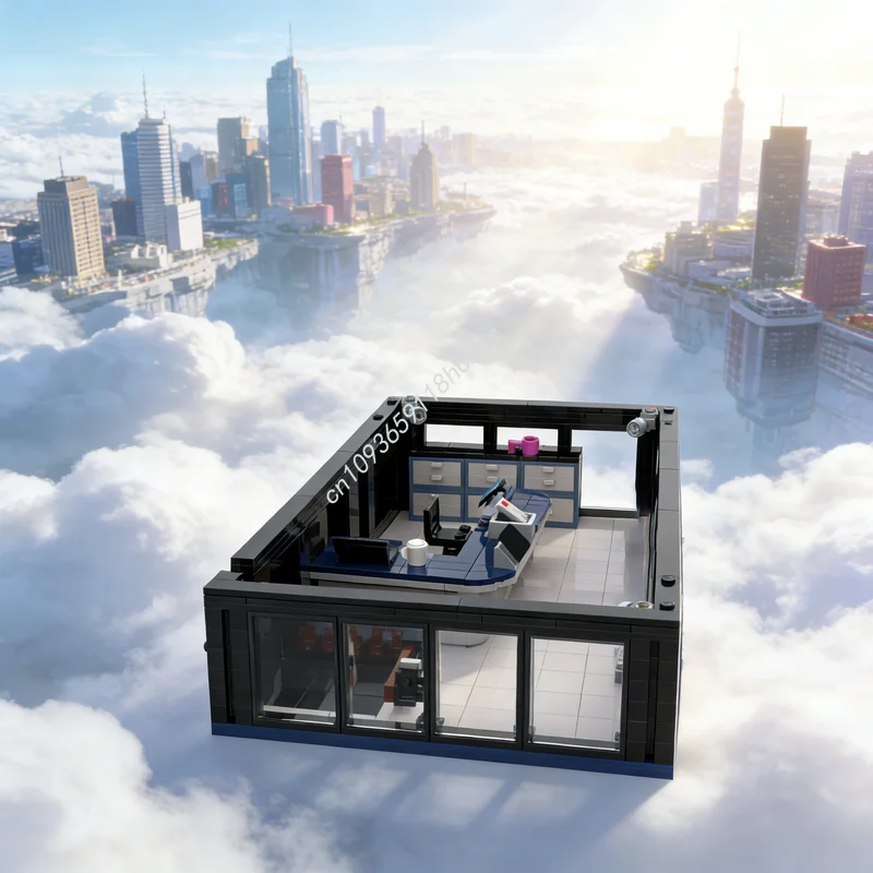 394 Pezzi MOC Modello di Edificio per Uffici Modulare, Blocchi da Costruzione, Giocattolo Educativo Creativo, Regalo di Natale e Compleanno