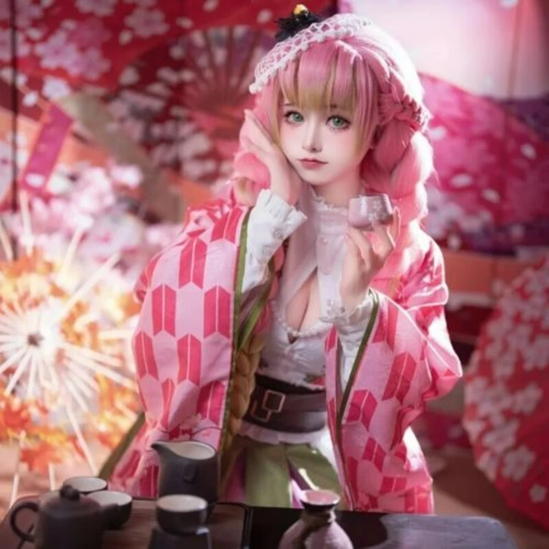 Канродзи Мицури Косплей Костюм Парик Аниме 5-летие Демон Кимоно Полный комплект наряд Хэллоуин Карнавал Женская одежда вбивцы