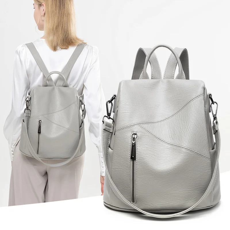 

Anti Theft Women Casual Backpacks Ladies Travel Bags Leather Girl's School Bags Female Shoulder Bags