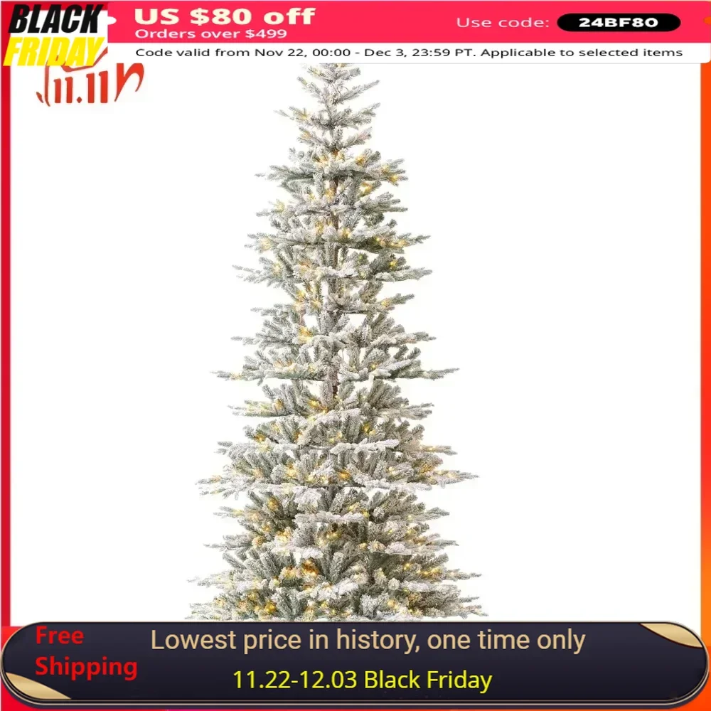 10ft  Artificial Christmas Tree ,with Easy Assembly Metal Stand, with 700 Warm White Lights Holiday Decoration,Large Xmas Tree