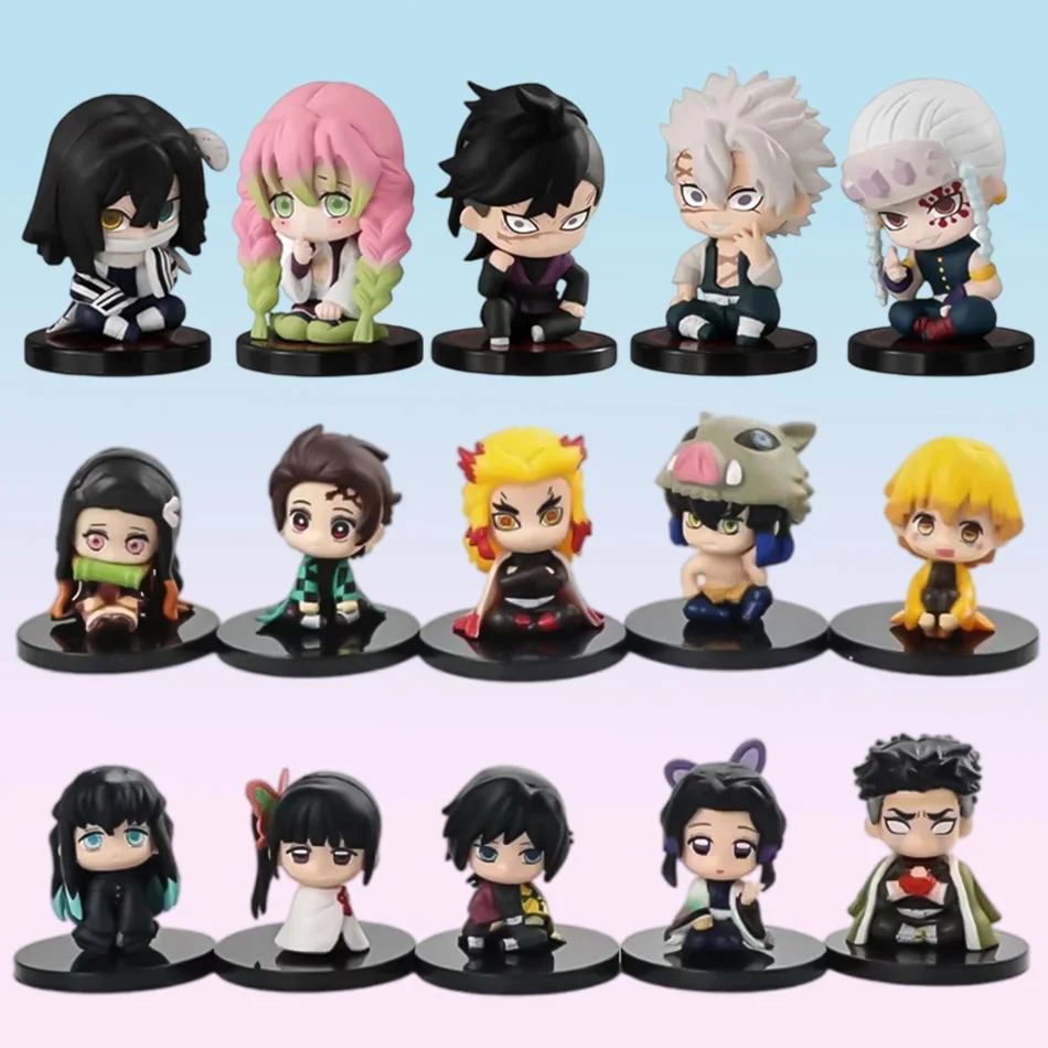 

Anime 5-10Pcs Q Versão Demon Slayer Action Figure Set Boneca Fantasma Sentada Tanjiro Nidouzi Inosuke Movie Model Kid Toy Gift