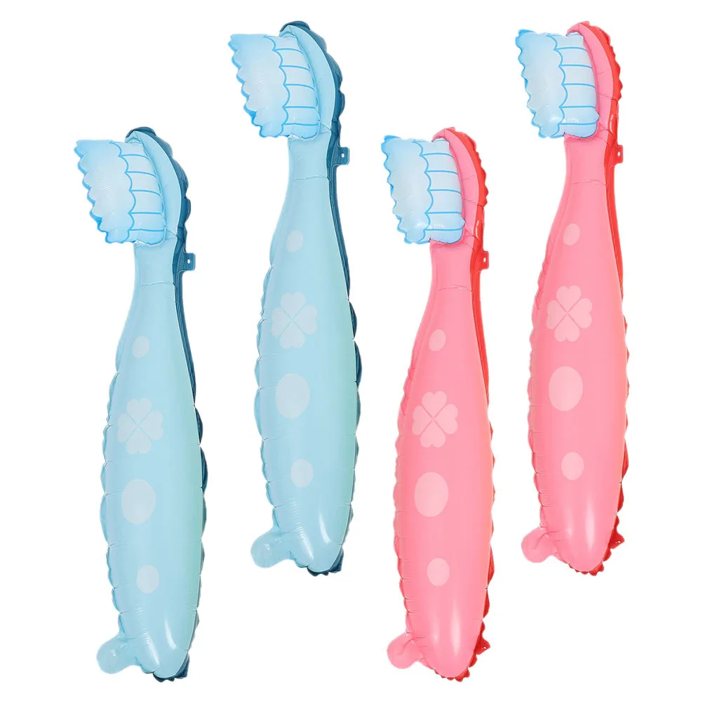 

4Pcs Large Toothbrush Balloons Kids Birthday Party Decorations Fun Learning Tooth Care Foil Balloons Toothbrush Decoration