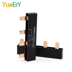 1PCS 2P63A Red Copper Busbar Distribution Box DZ47 Circuit Breaker Overvoltage And Undervoltage Protector Terminal Block Busbar