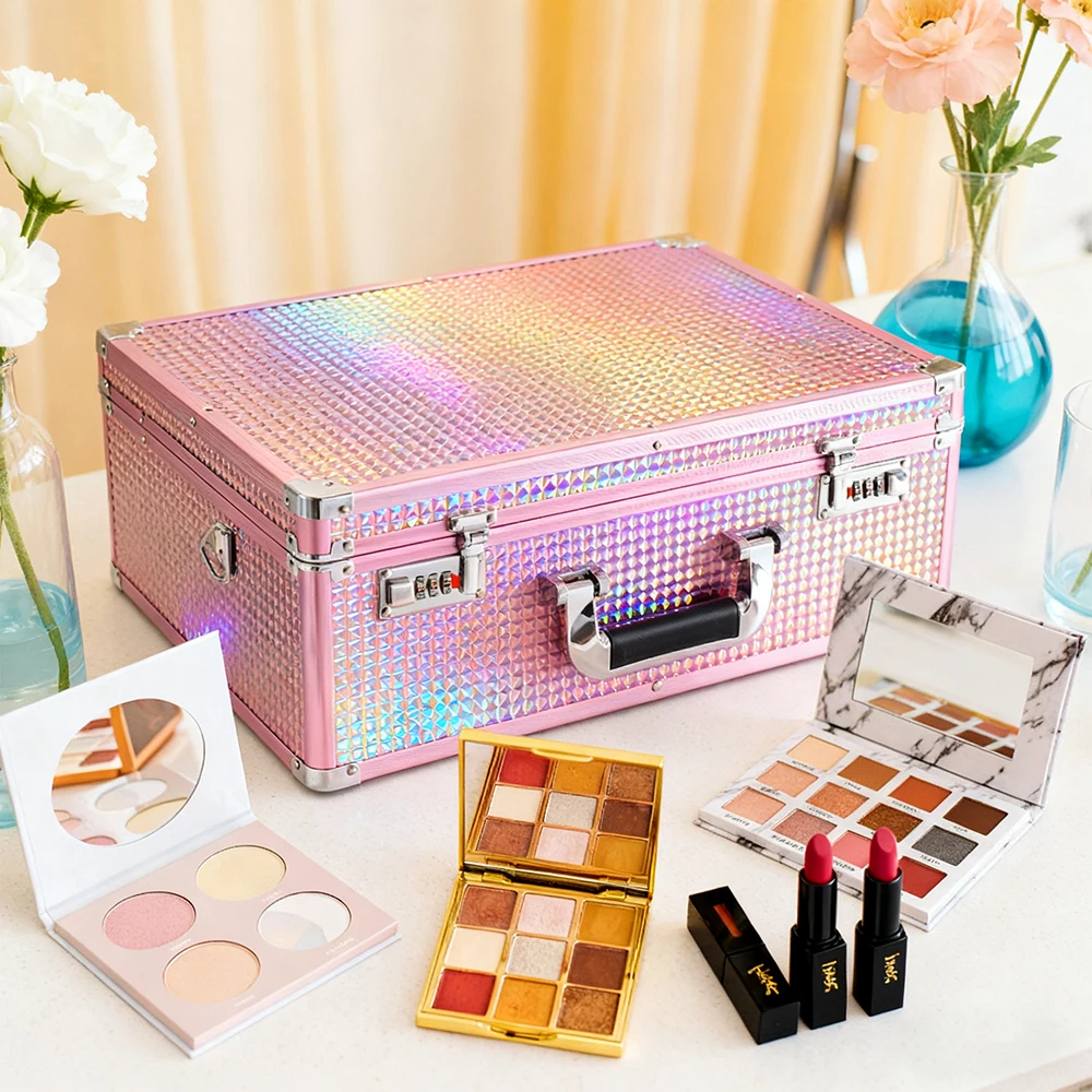 Portable Travel Suitcase Aluminum Alloy Attach Case with Combination Lock for Laptop, Documents Mechanic Hardware Toolbox