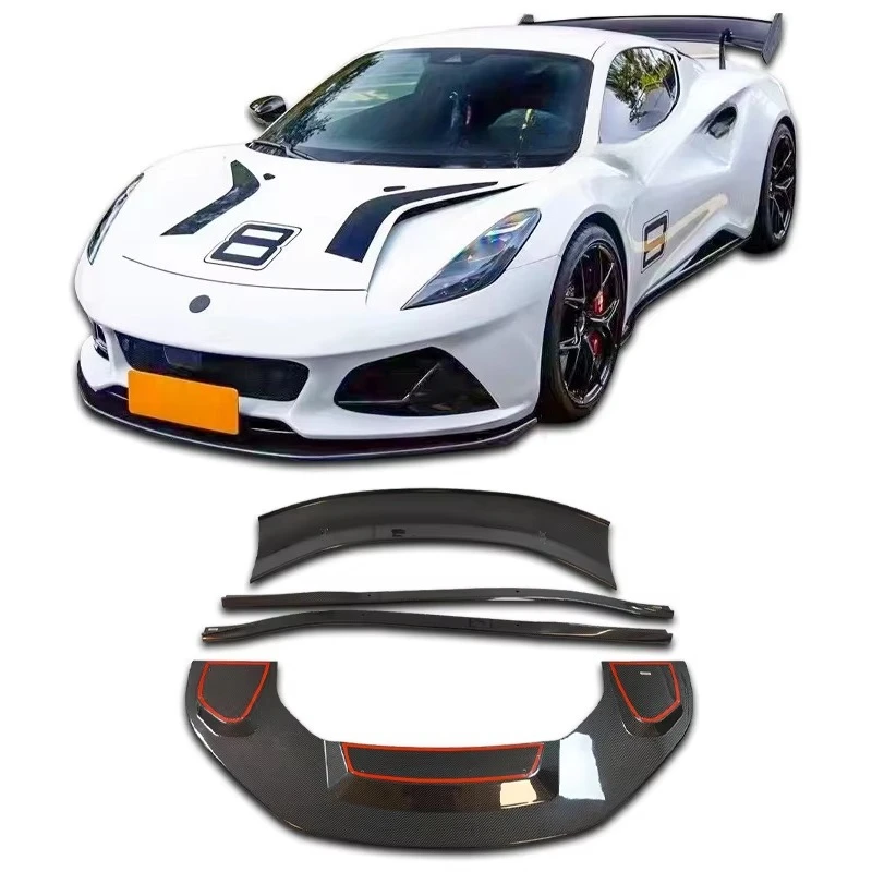 

For Lotus Emira Upgraded GT4 Carbon Fiber Body Kit Emira Carbon Front Lip Side Skirts Spoiler Diffuser Exterior Decoration
