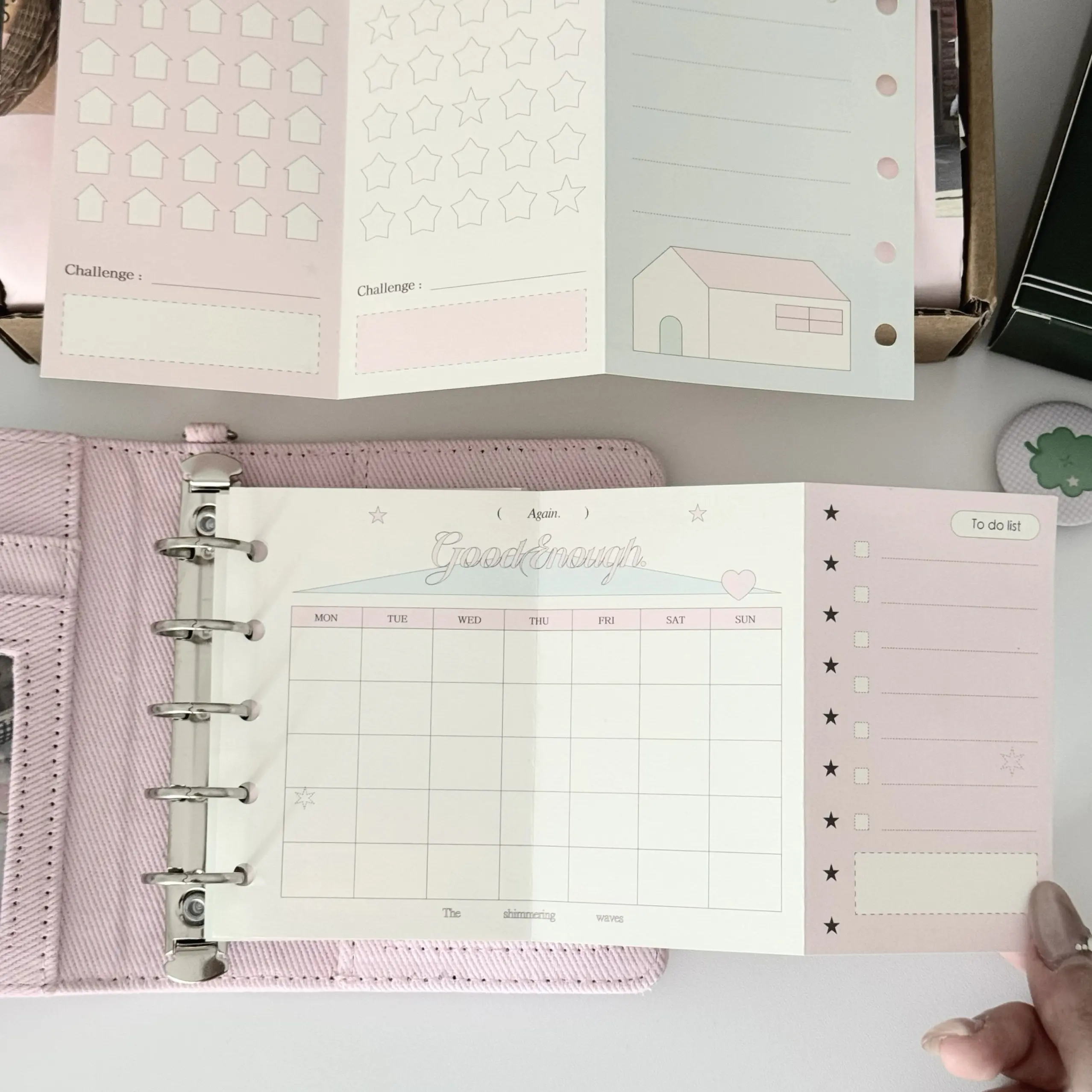 12 Sheets A7 M5 Refill Paper Tri-fold Planner Insert Hole Punched Pages for Ring Binder Habit Tracker & To-Do List Refill view 3