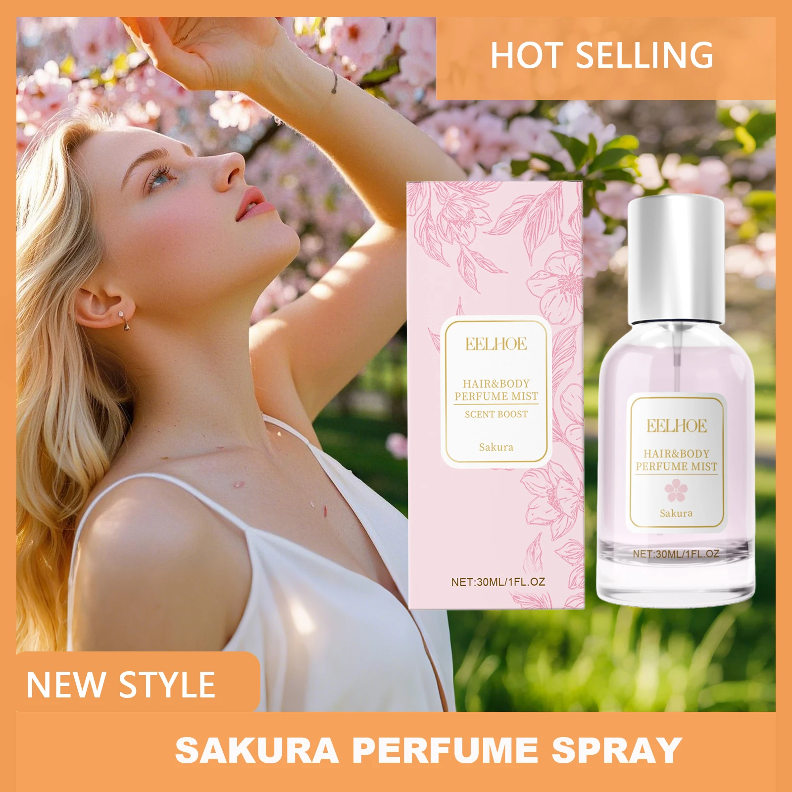 Cherry Blossom Body Hair Perfume Spray Light Fresh Dating Atmosphere Natural Niche Perfume Spray