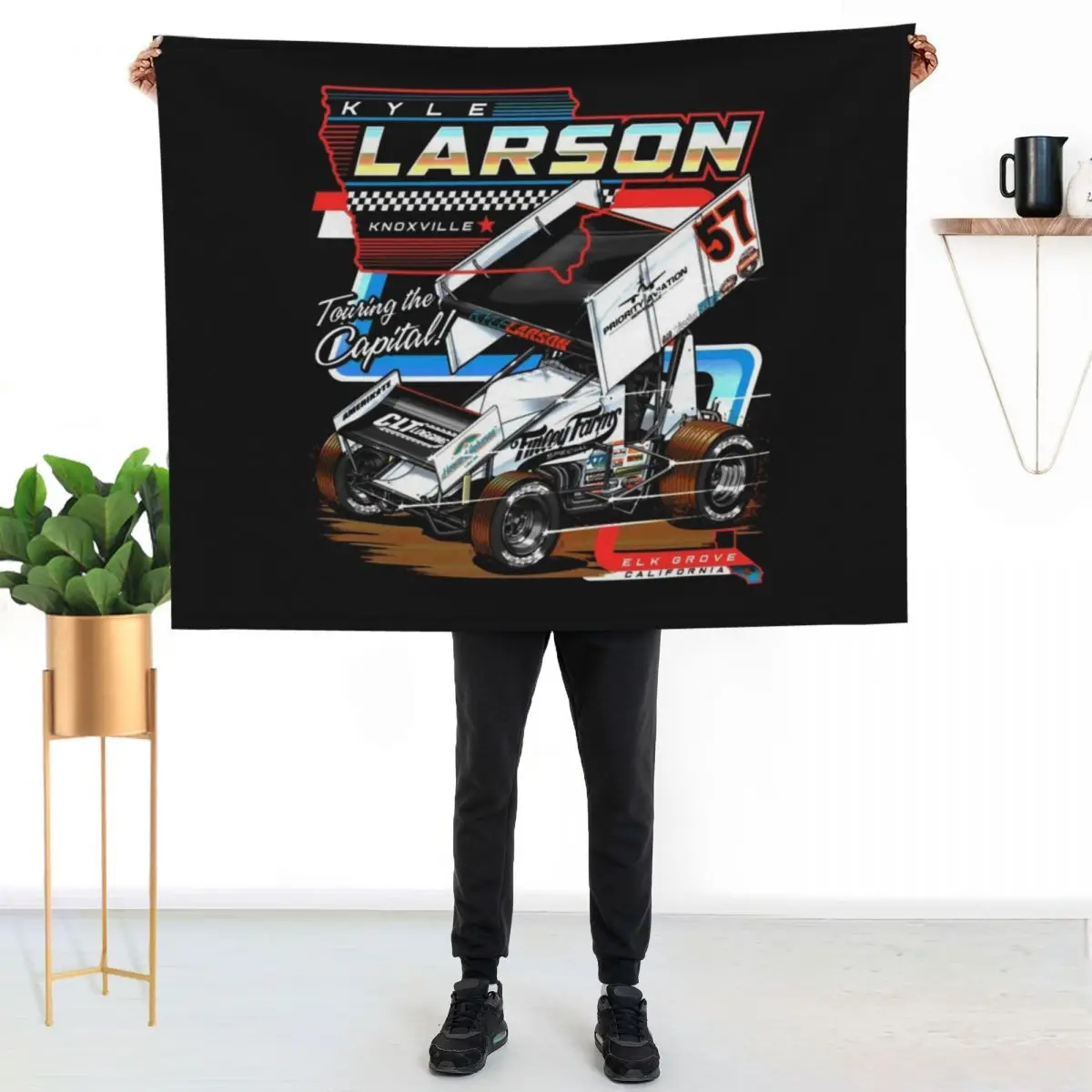 

KYLE LARSON 12, Kyle Larson Throw Blanket Warm Napping Blanket for Office Couch Bed