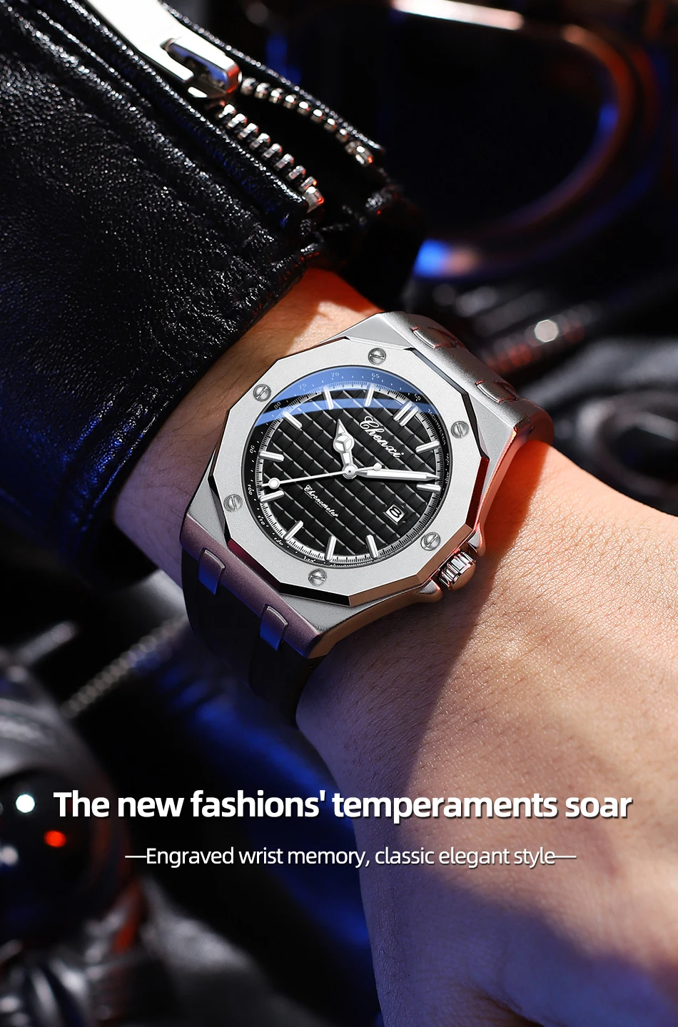 CHENXI 8268 Men's Luxury Watch Top Brand Compact Silicone Waterproof Calendar Night Light Men's Texture Watch Gift Reloj Hombre