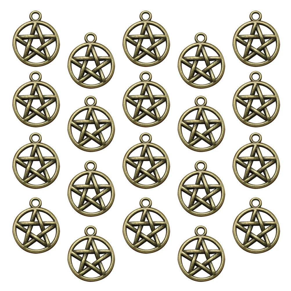 

20Pcs Star Shaped Pendant Charms DIY Jewelry Making Accessory for Necklace Bracelet Bronze Alloy Pendant Charm