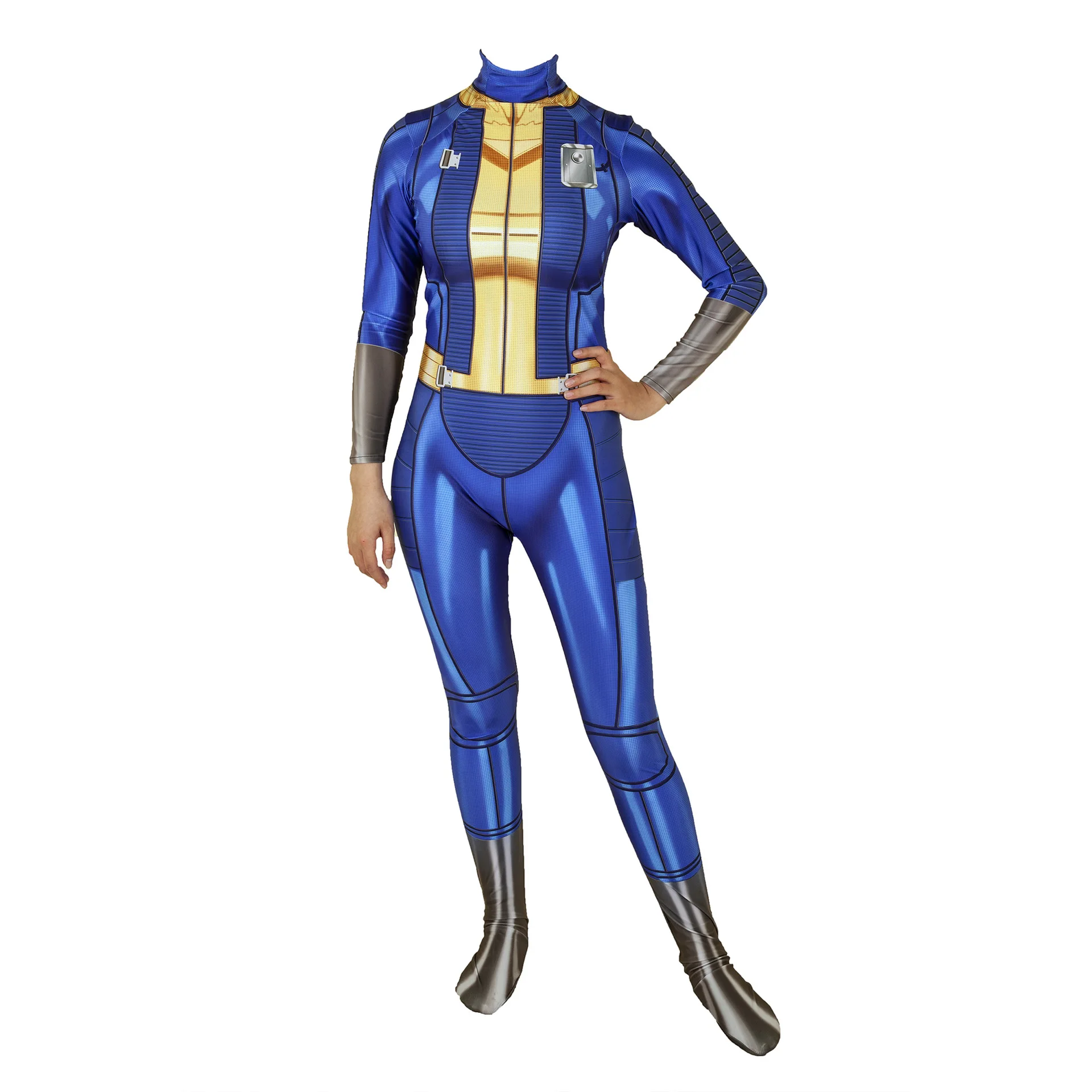 4 Fallout 4 Vault Game Cosplay Costume Blue Jumpsuit Bodysuit Unisex Halloween Cosplay Clothing