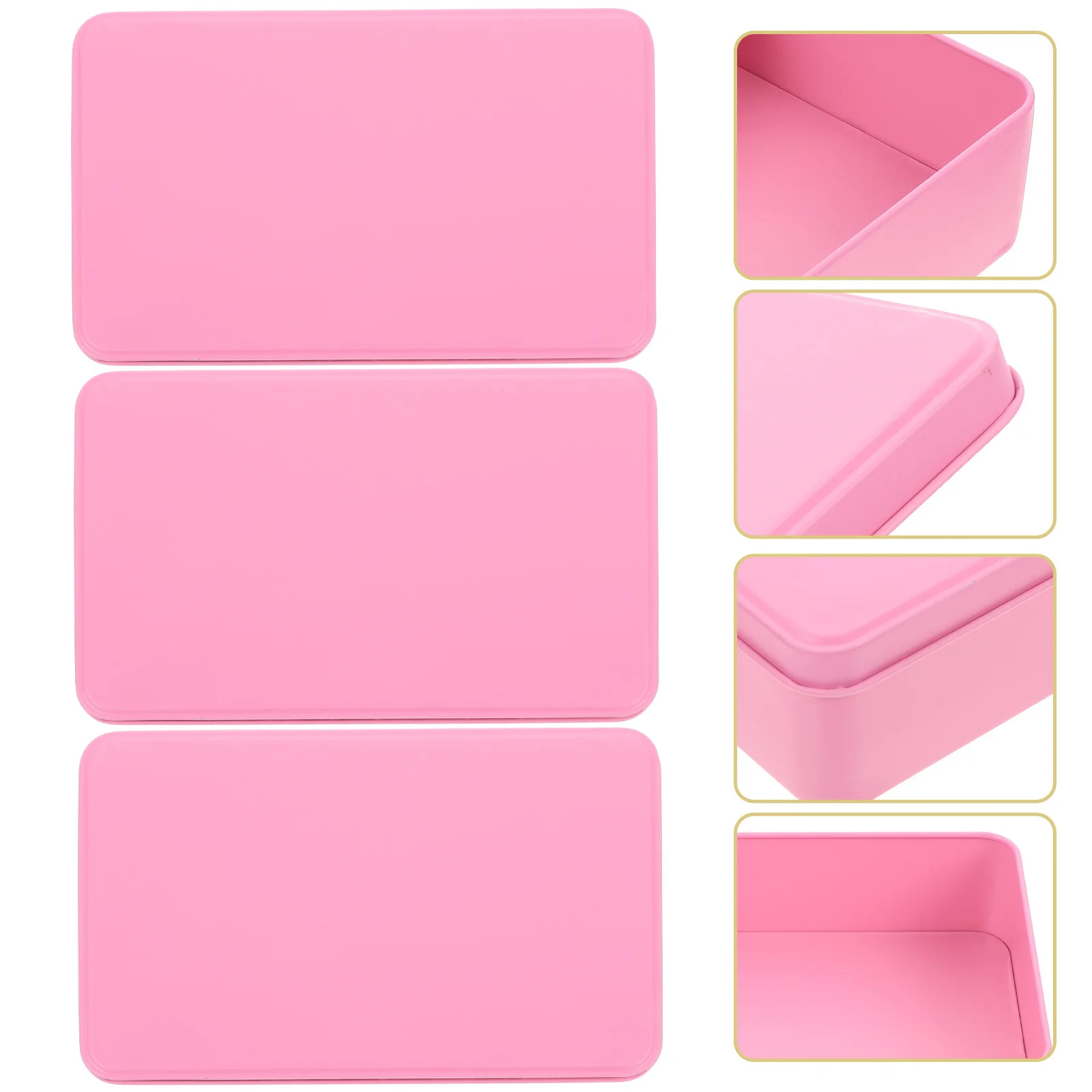 

3Pcs Empty Tin Box Sturdy Tinplate Container with Lid for Gift Packing Wedding Favors Candy Storage Trinket Organizer