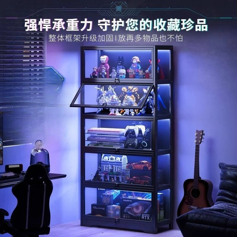 Factory Direct 2026 Illuminated Display Cabinet Acrylic Transparent Multi-layer Storage Shelf