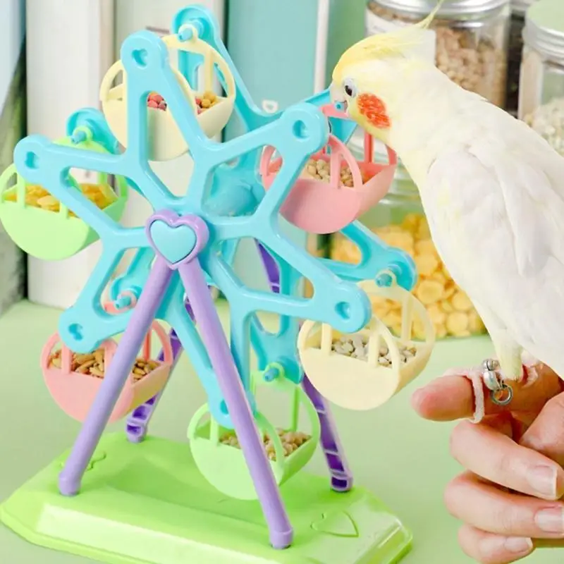 97QD Bird Ferris Wheel Toy, Parrots Cage Toy Foraging Wheel Toy for Budgies Parrot