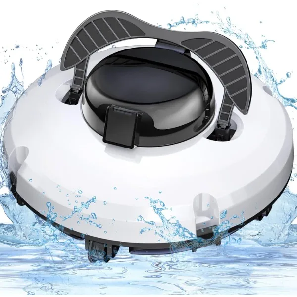 

Upgrade Cordless Pool Vacuum for Above Ground Pool, Automatic Robotic Pool Cleaner Dual-Drive Motors