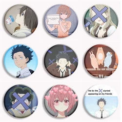 A Silent Voice Anime Button Pin Cartoon Character Shoya Ishida Miki Naoka Brooch Badge Bag Accessories Fans Collect Friends Gift