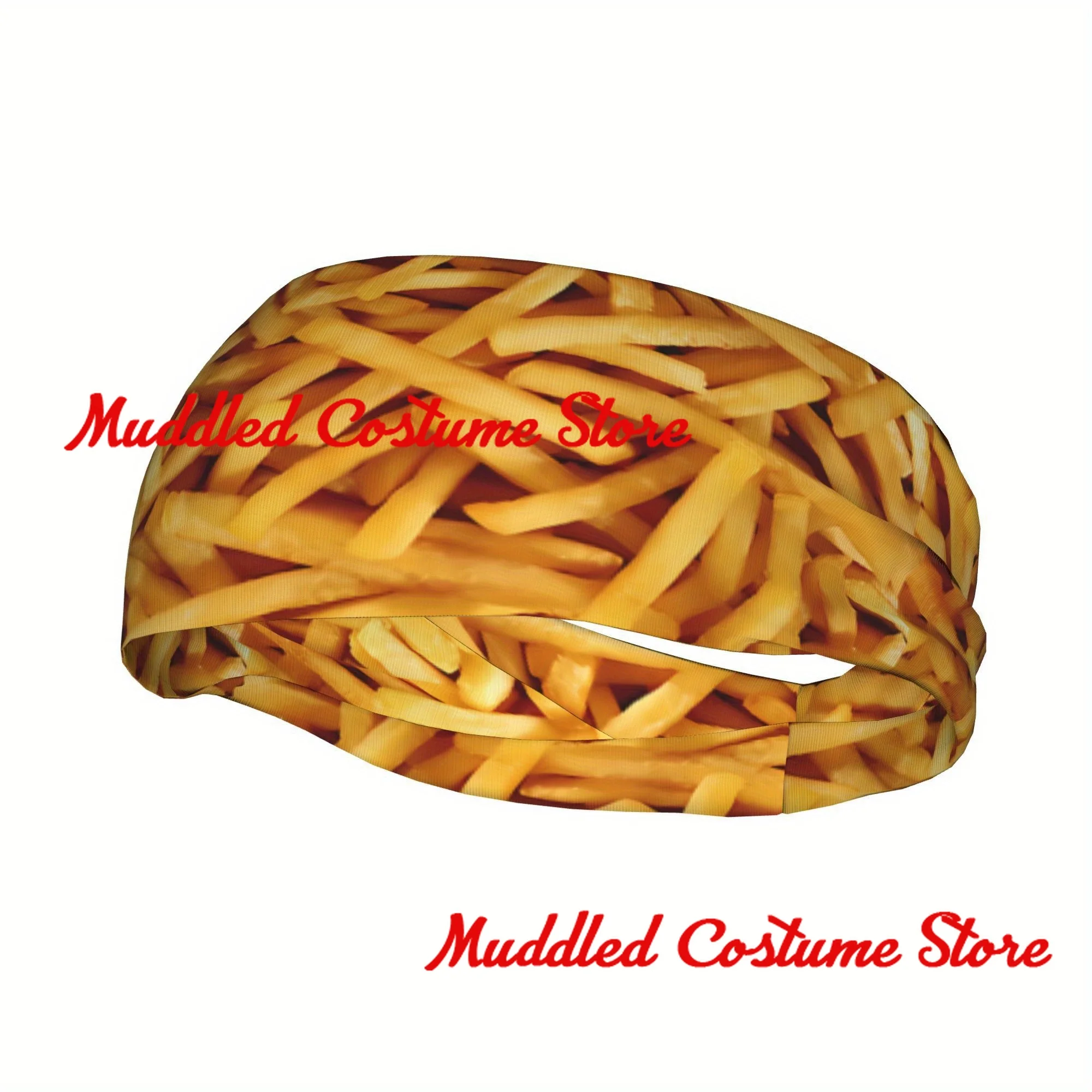 

French Fries Sports Headband Hair Band Sweatband Head Bands Sweat-Absorbing Headbands Suitable for Running Yoga Fitness Football