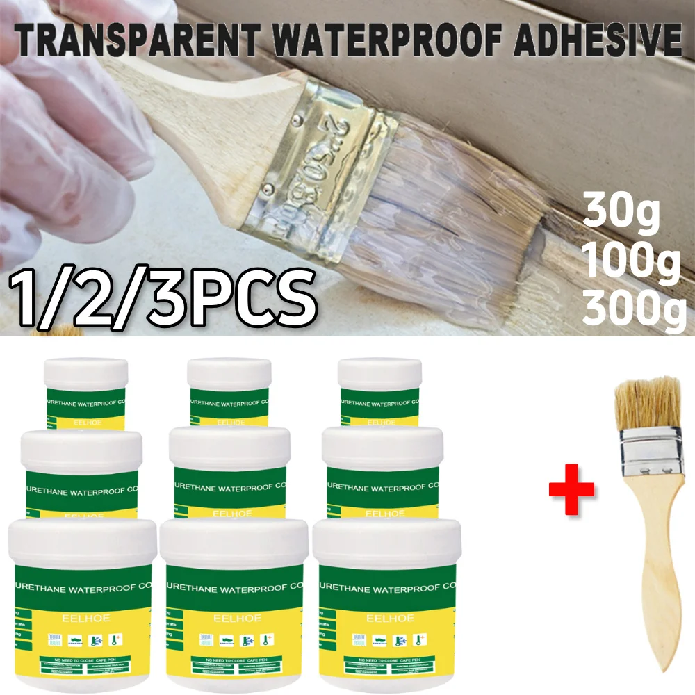 30/100/300g agente selante de revestimento à prova d'água, cola anti-vazamento, selante forte, adesivo branco para reparo de telhado, revestimento à prova de vazamento