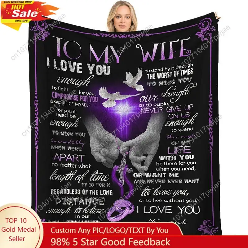 

Gifts for Wife Blankets from Husband to My Wife Blanket Wedding for Her Christmas Valentines Birthday Gifts for Wife Soft Throws