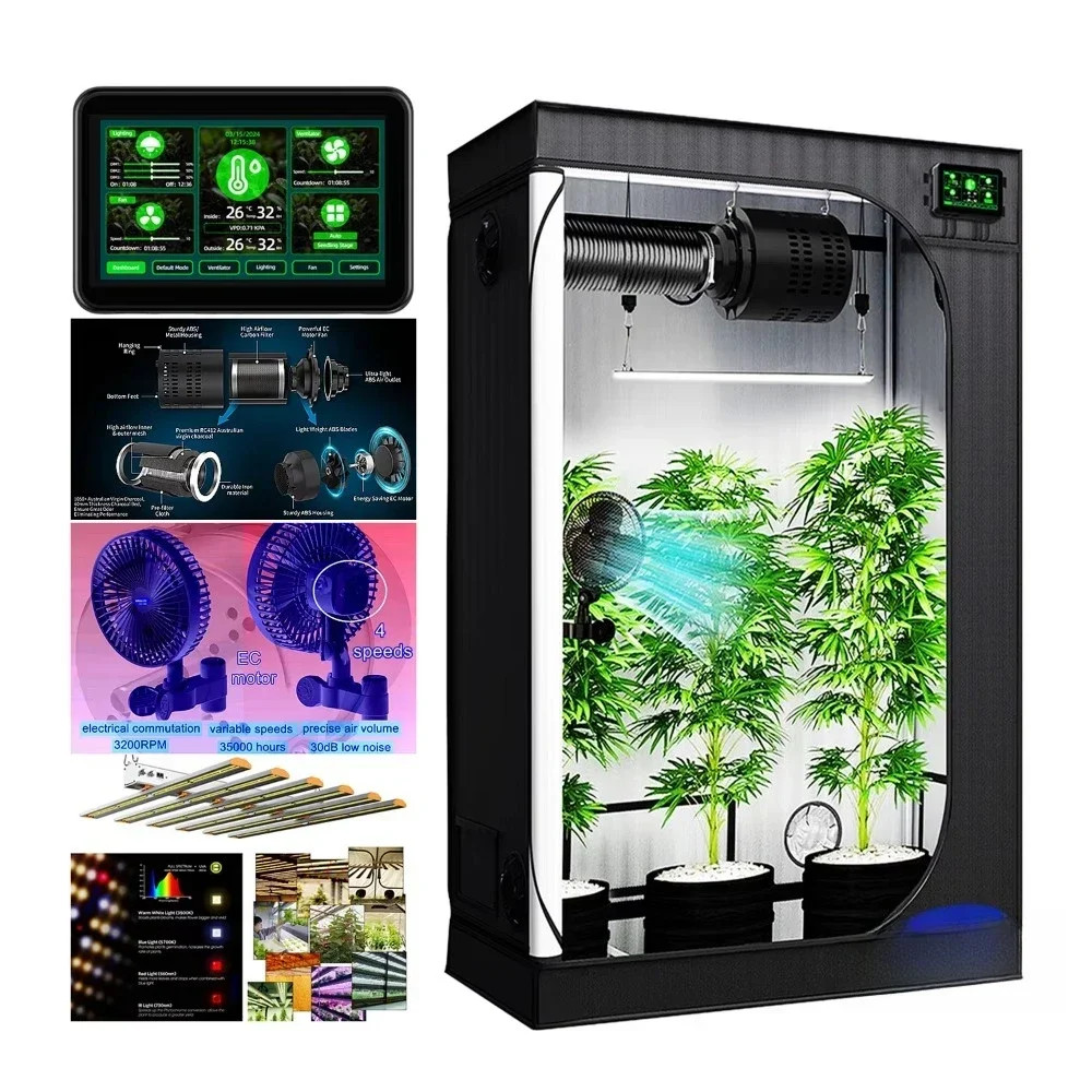 90X90x180cm greenhouse kit for planting large hydroponic mini steel growth box single layer agricultural film material