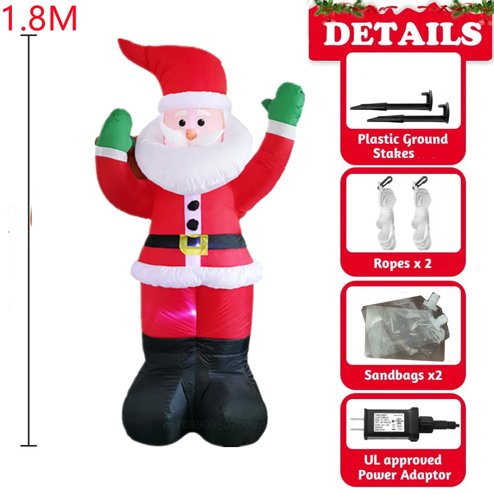 Christmas Inflatable Candy House Arch and Santa Claus Built-in LED Lights Indoor Outdoor Fun  Yard Garden Holiday Party Decorate
