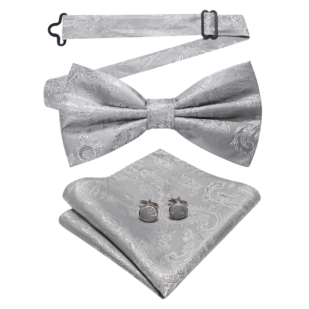 East epische neue Mode blau grün Paisley Fliege Set für Männer weiche Taschentuch Qualität Manschetten knopf Herren Accessoire Hochzeits geschenk – Detail 21