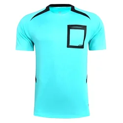 Adult Football Referee Jerseys Tracksuit Custom Men Shirts Pockets Judge Short Sleeve Uniform Team Soccer Shirt Sportswear Cloth