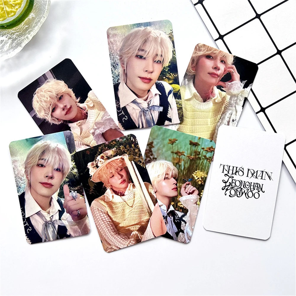 7 sztuk/zestaw KPOP Idol Jeonghan Wonwoo pocztówki Album ten samman fotokarty ST dwustronne karty Lomo pocztówka kolekcja dla fanów prezent