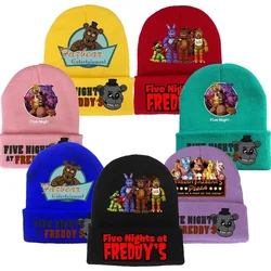 Gorro de punto FNAF con dibujos animados de cinco noches en Freddys, gorros de Anime para otoño e invierno, gorros de lana, gorro para estudiantes, regalo de cumpleaños para niños y niñas